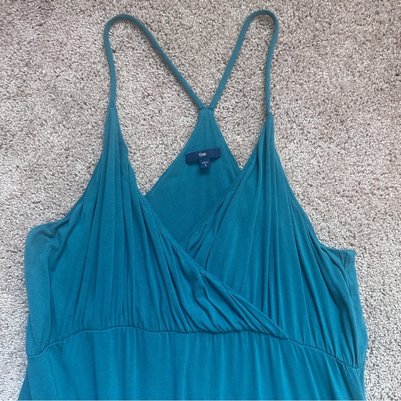 GAP Teal Maxi Dress Small Cross-Front Spaghetti Strap - Picture 4 of 9